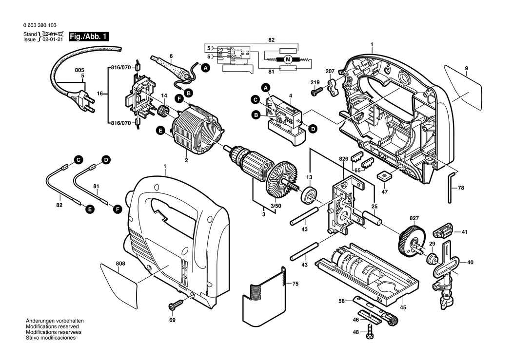 Bosch PST 650 / 0603380103 / EU 230 Volt Spare Parts