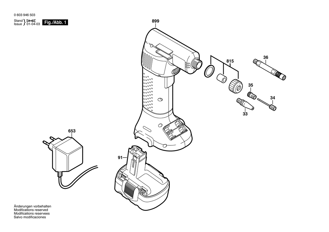 Bosch PAG 12 V / 0603946525 / EU 12 Volt Spare Parts