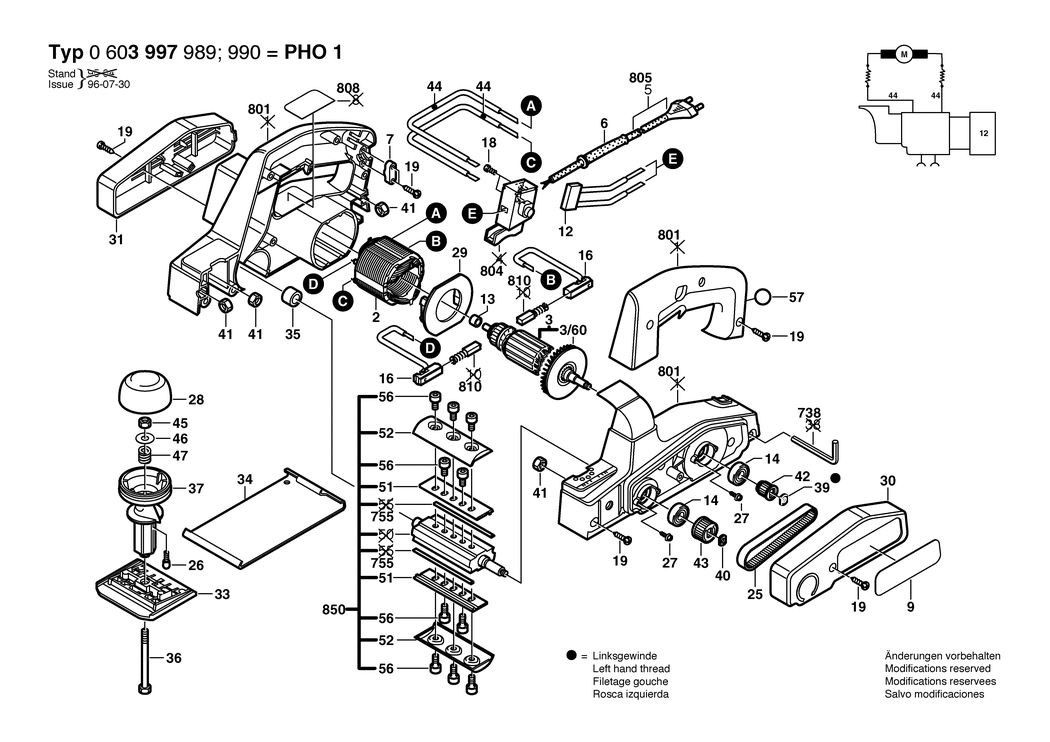Bosch PHO 1 / 0603997989 / EU 230 Volt Spare Parts