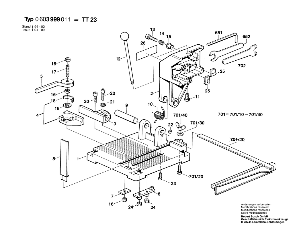 Bosch TT 23 / 0603999011 / --- Spare Parts
