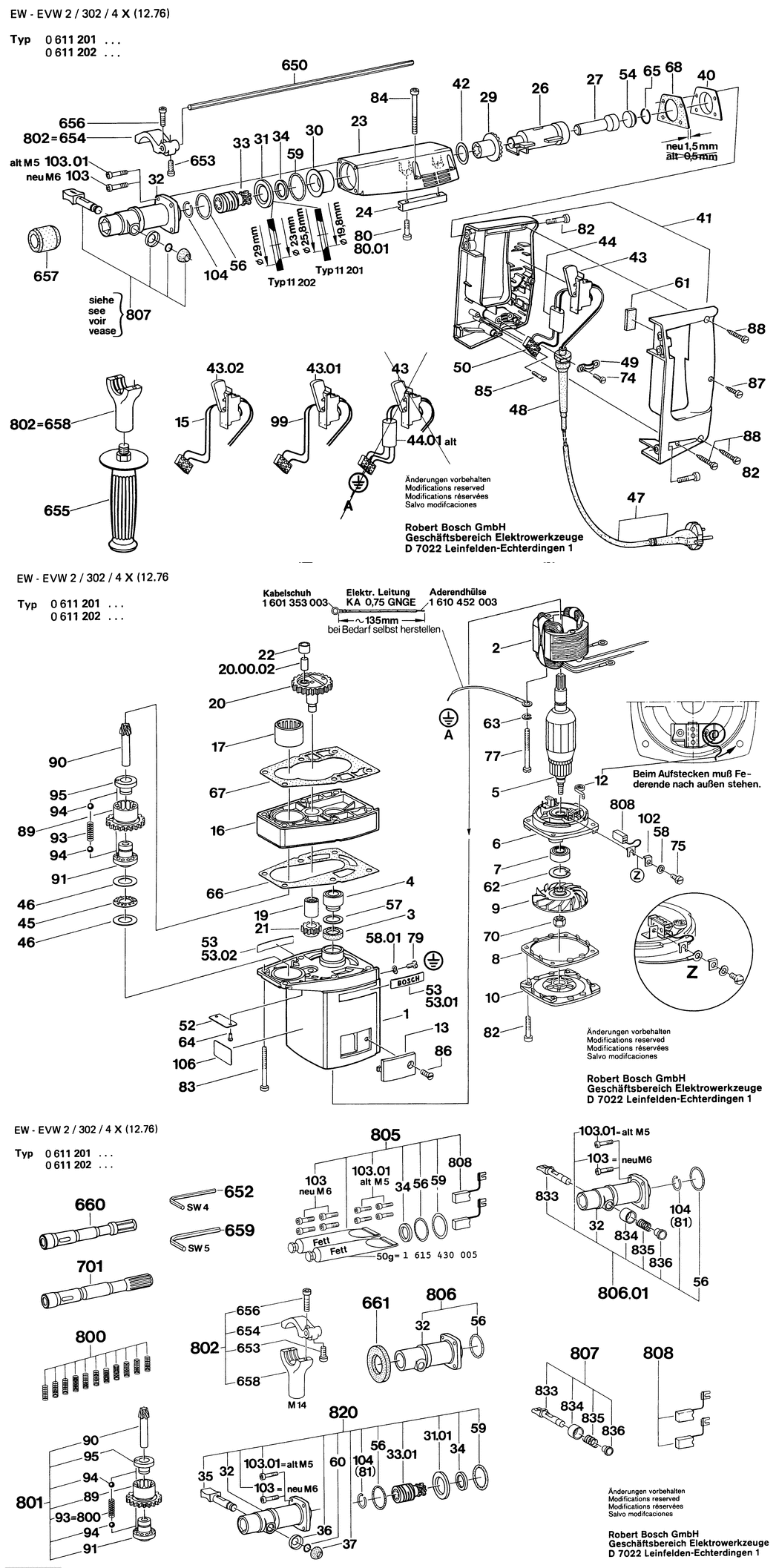 Bosch ---- / 0611201903 / EU 220 Volt Spare Parts