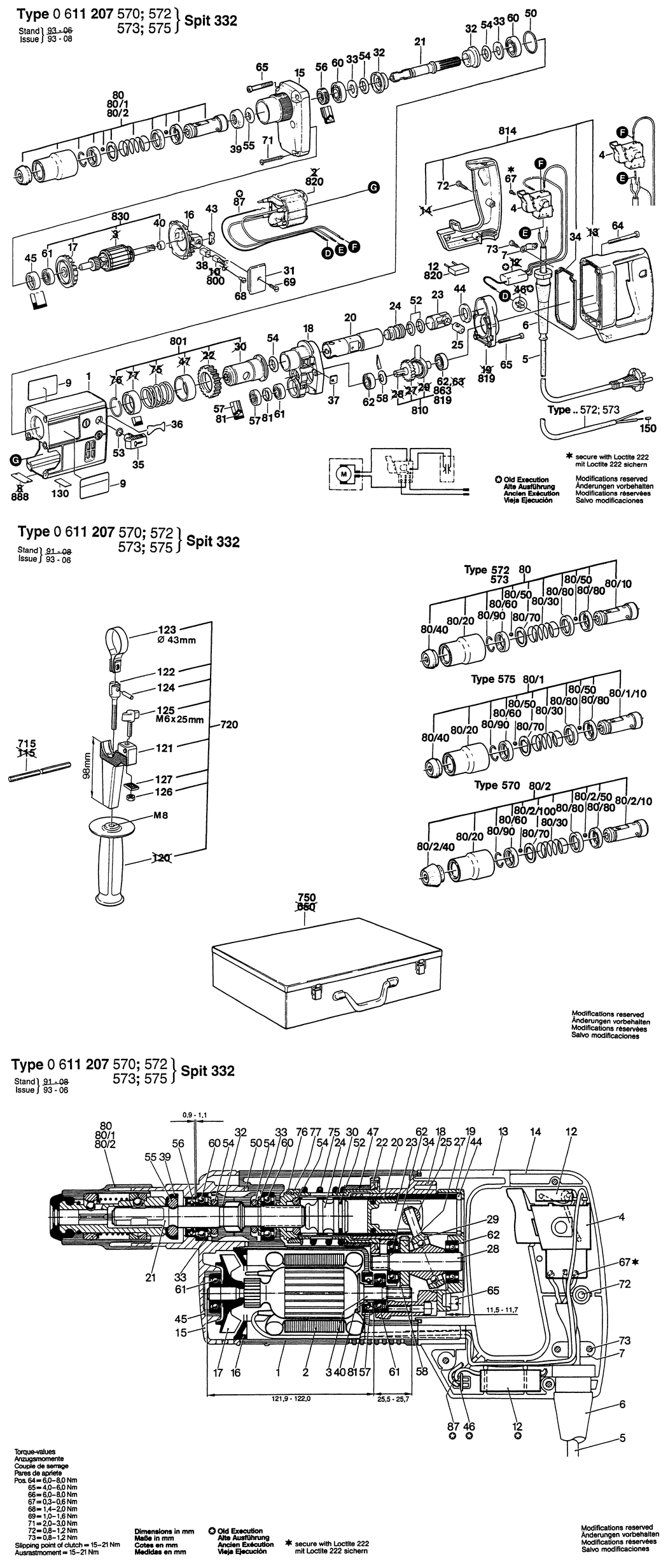 Bosch 332 / 0611207570 / EU 220 Volt Spare Parts