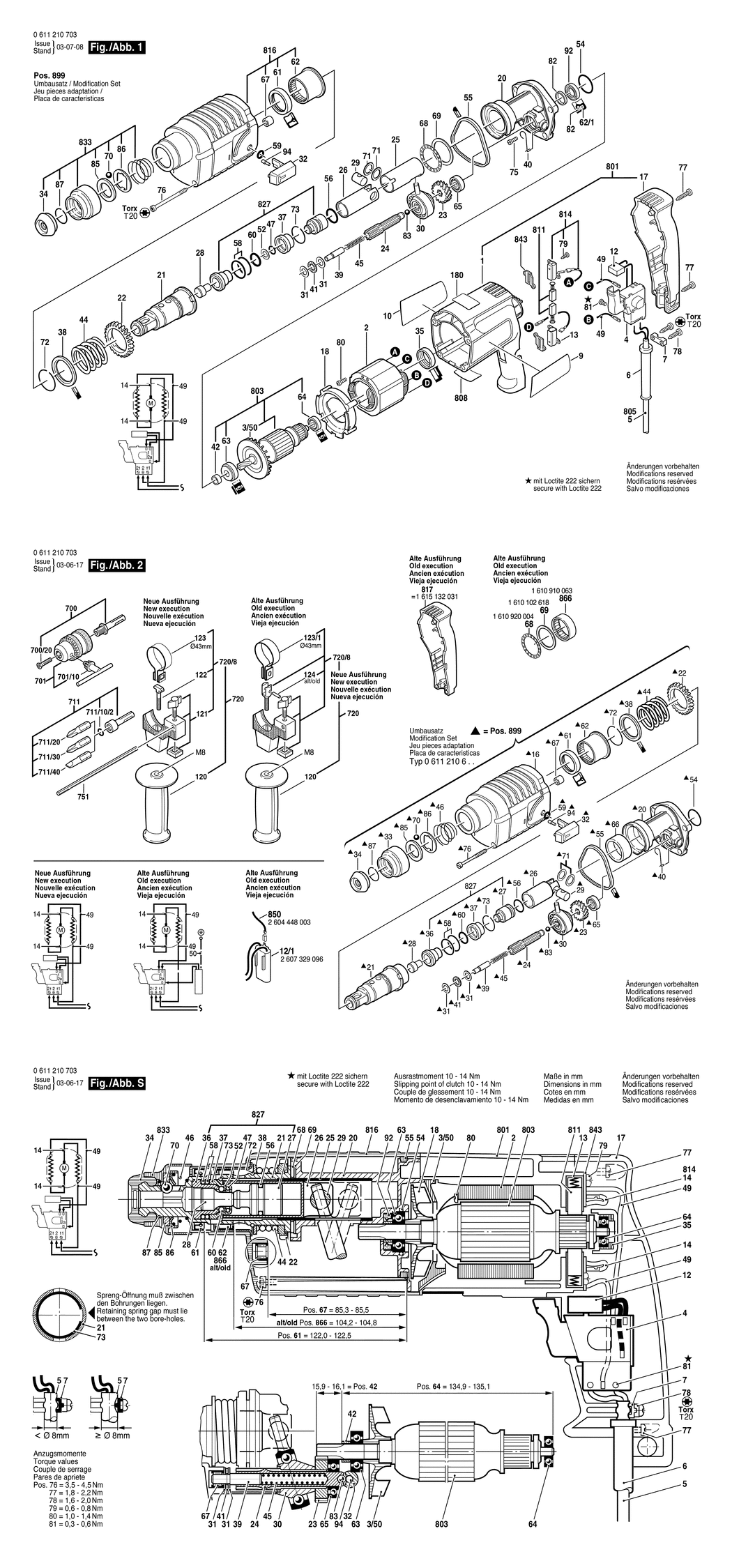 Bosch UBH 2/14 SE / 0611210750 / I 230 Volt Spare Parts