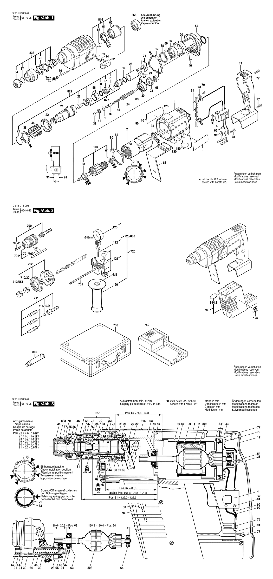 Bosch GBH 24 V / 0611213050 / I 24 Volt Spare Parts