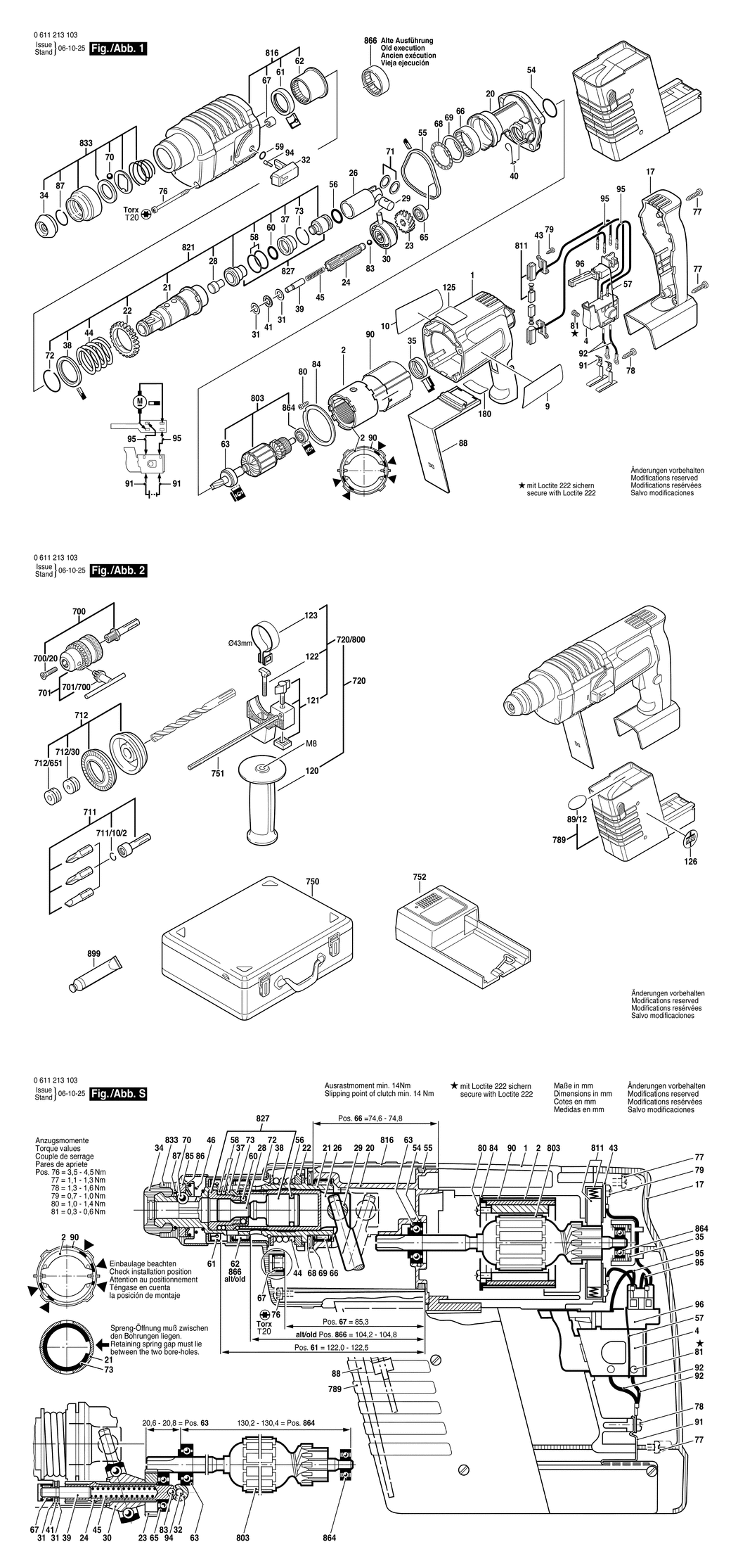 Bosch GBH 24 VR / 0611213142 / GB 24 Volt Spare Parts