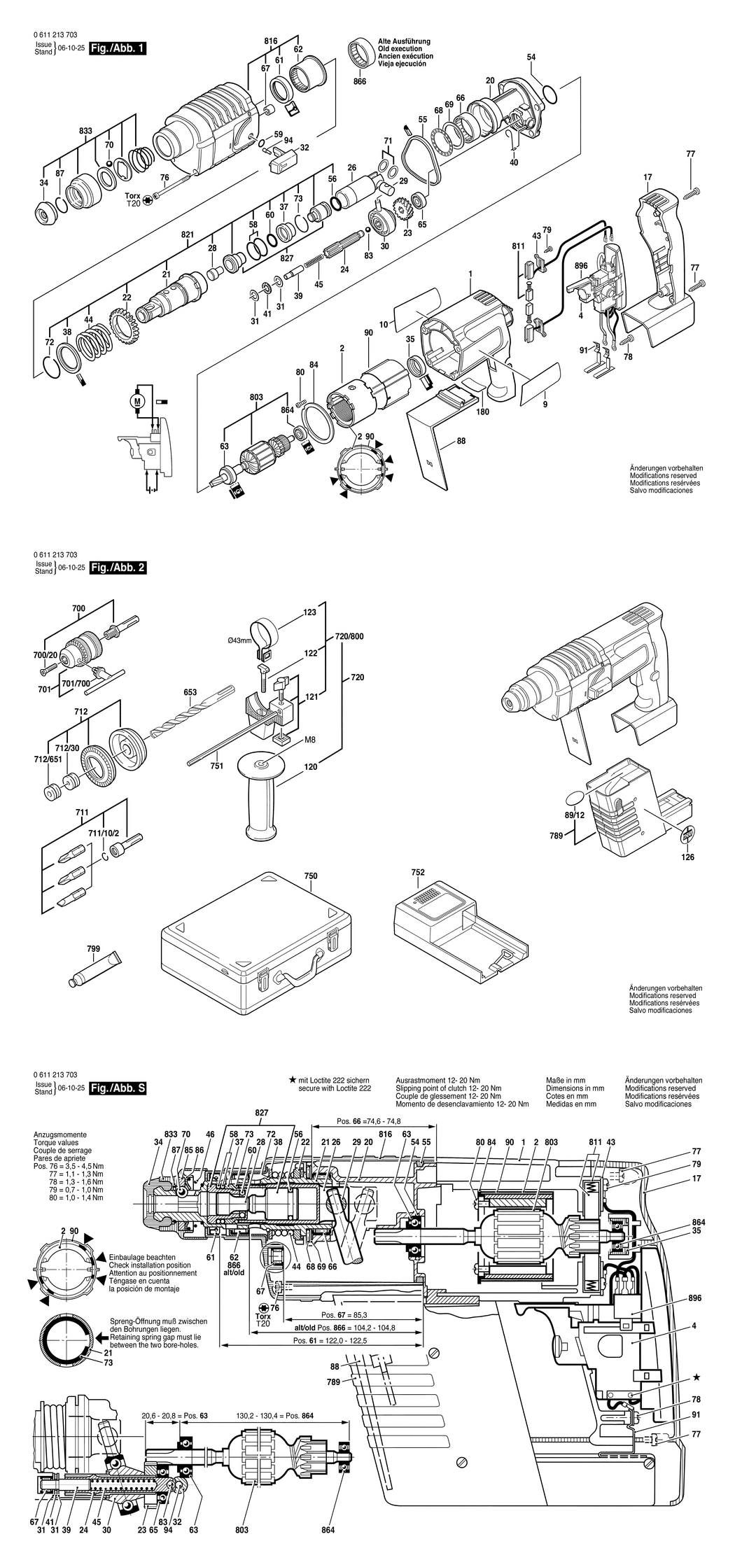 Bosch GBH 24 VRE / 0611213748 / F 24 Volt Spare Parts