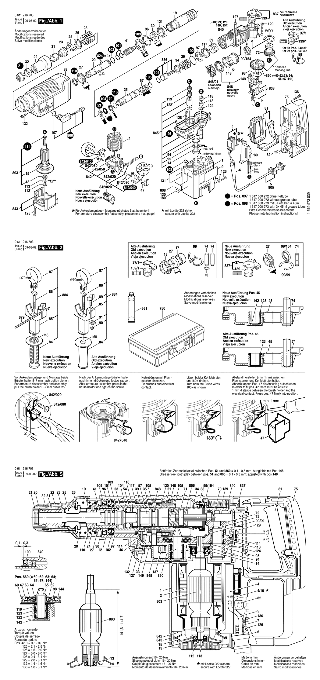 Bosch GBH 5/40 DCE / 0611216742 / GB 240 Volt Spare Parts
