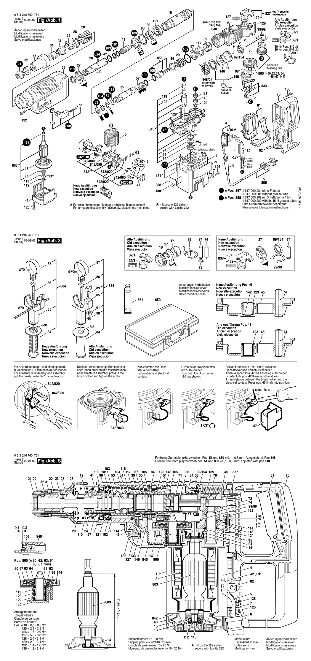 Bosch BMH 40 E / 0611216761 / I 230 Volt Spare Parts