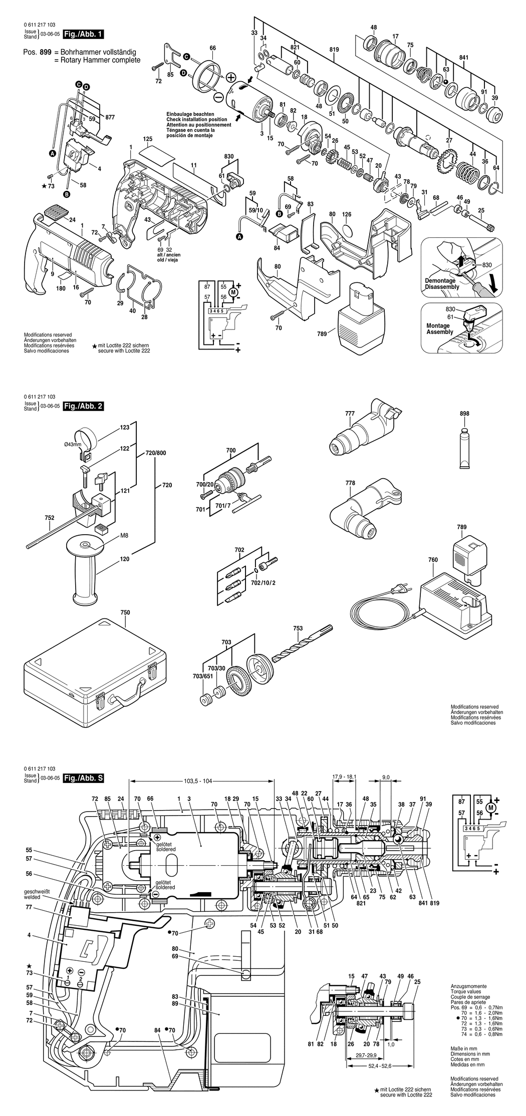 Bosch GBH 12 VR / 0611217120 / EU 12 Volt Spare Parts