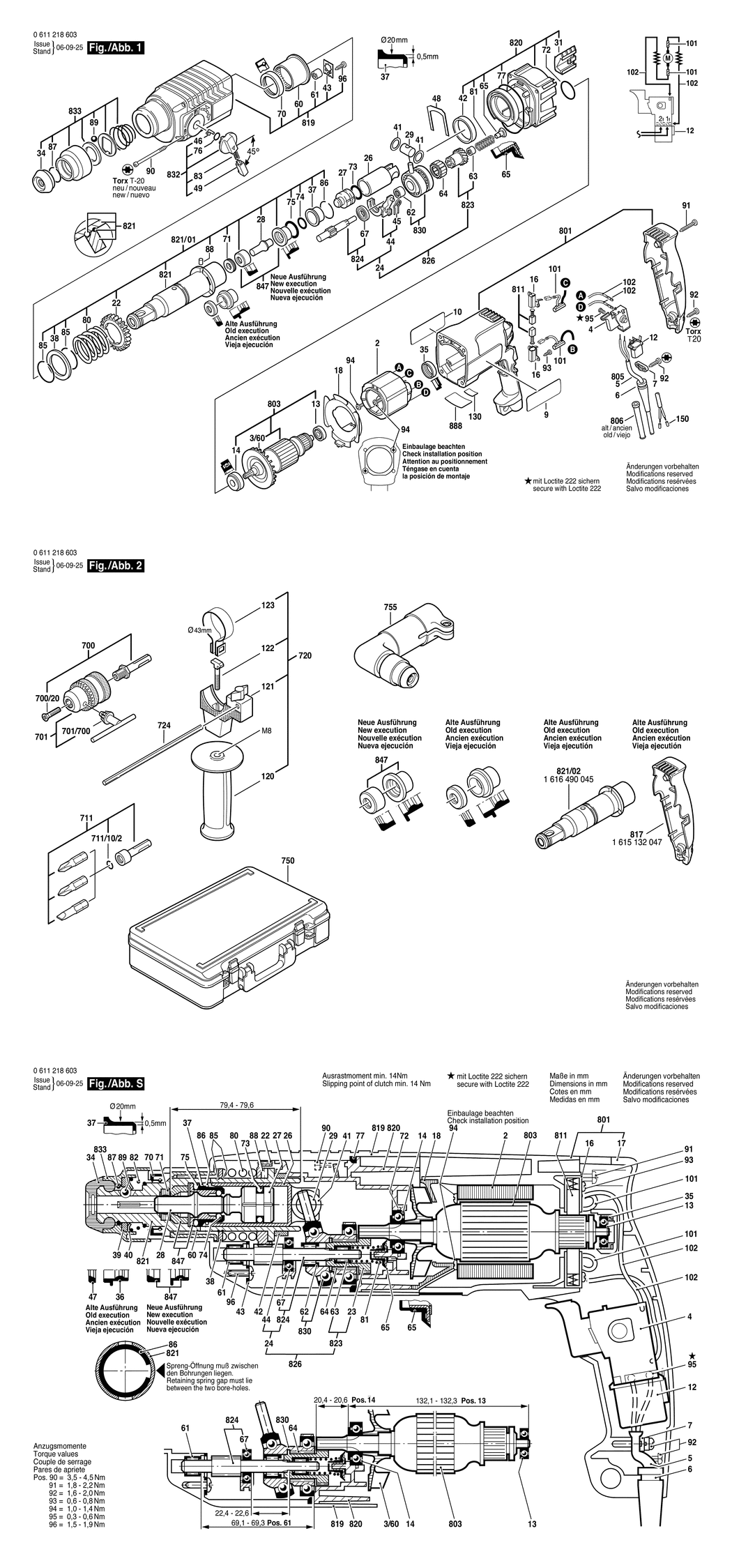 Bosch GBH 2-24 DSE / 0611218603 / EU 230 Volt Spare Parts