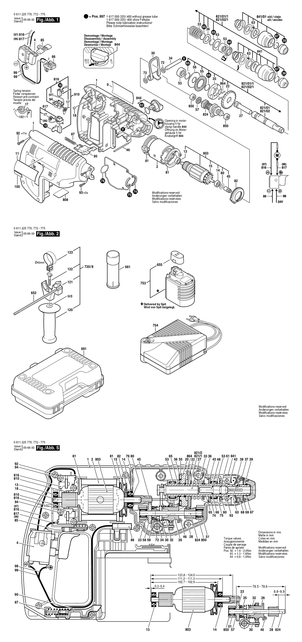 Bosch SPIT 327 / 0611225774 / F 24 Volt Spare Parts