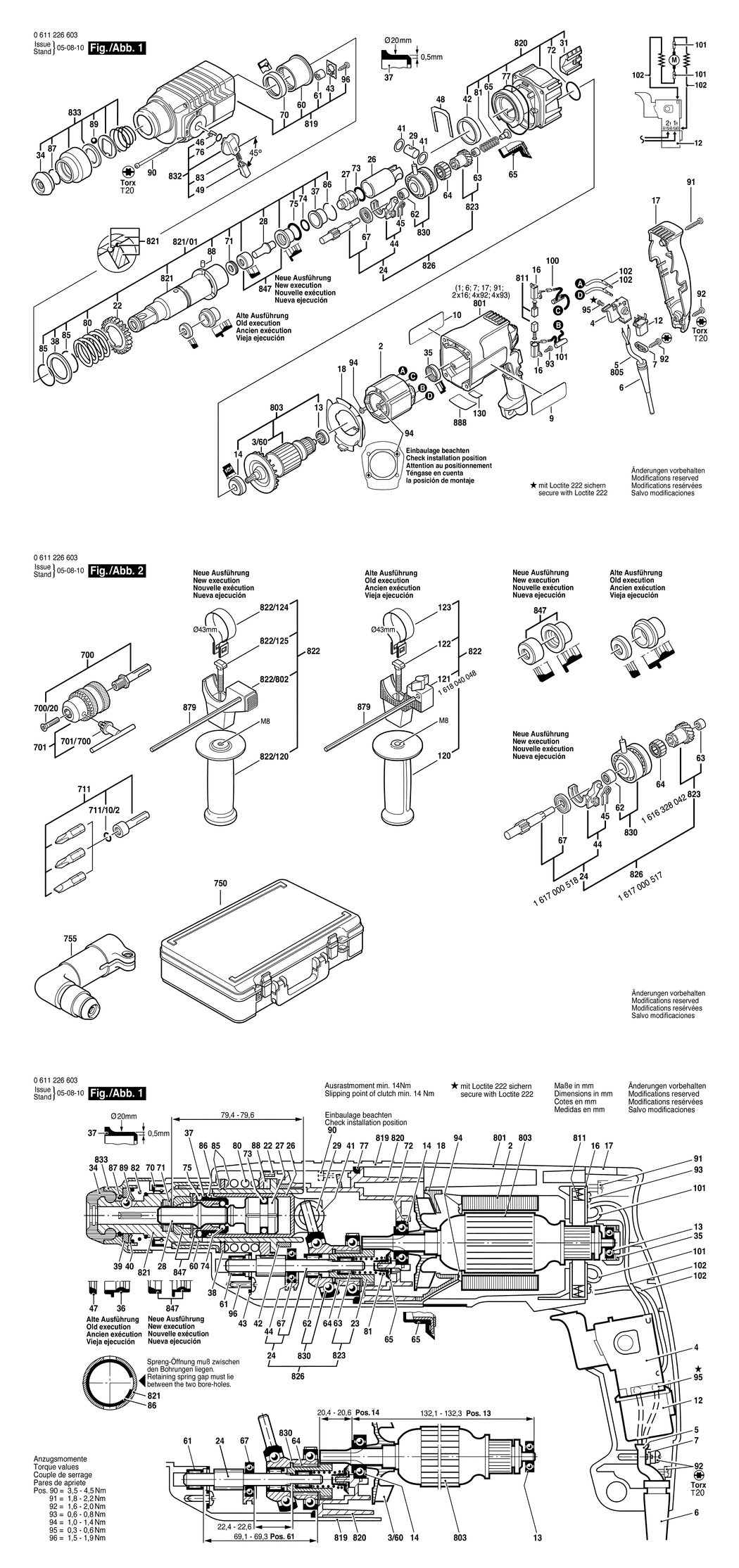 Bosch GBH 2 SE / 0611226632 / CH 230 Volt Spare Parts