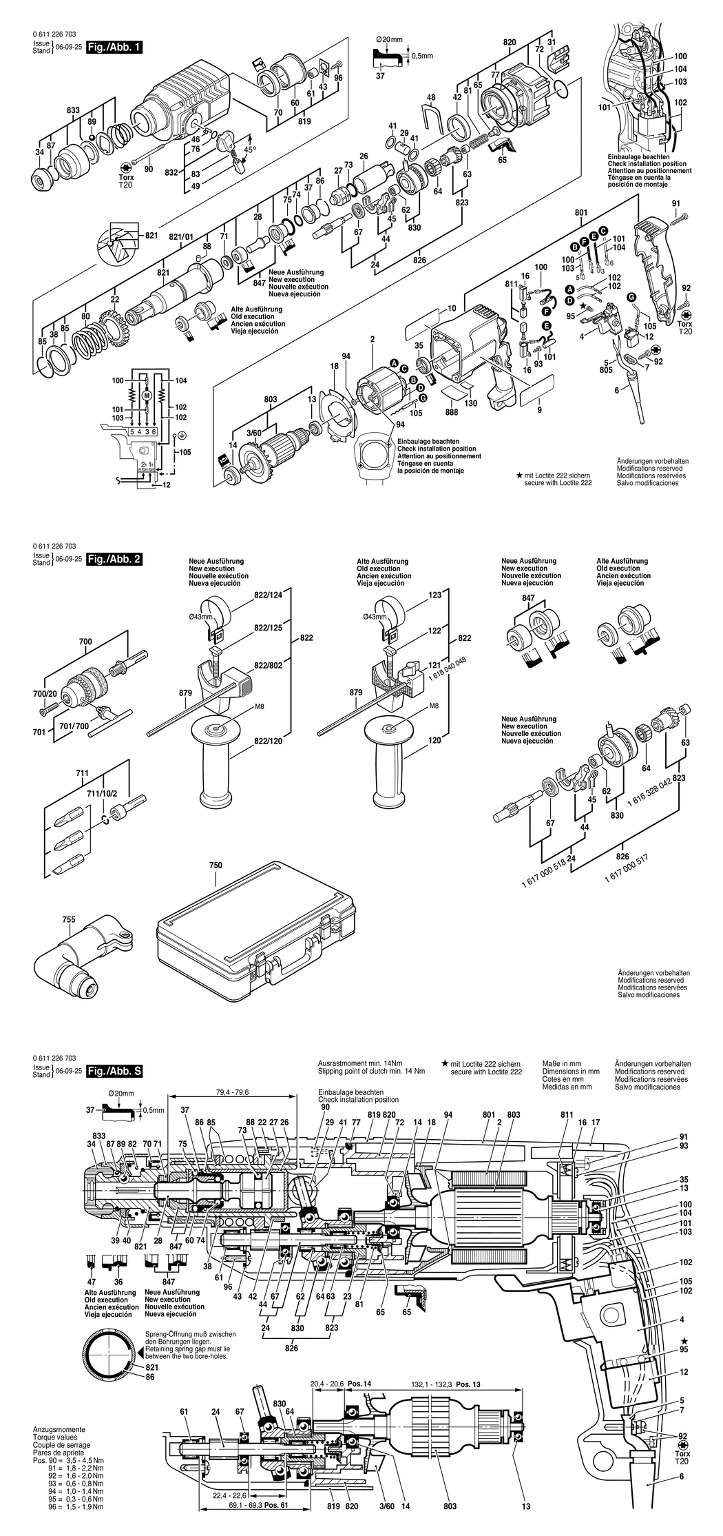 Bosch GBH 2 SR / 0611226750 / I 230 Volt Spare Parts