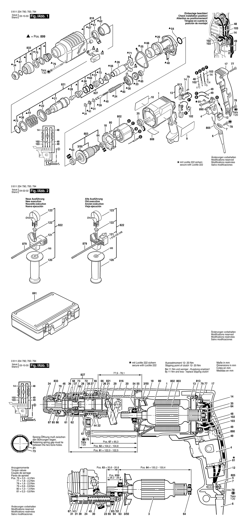 Bosch BRL 501 VEA / 0611234794 / GB 230 Volt Spare Parts
