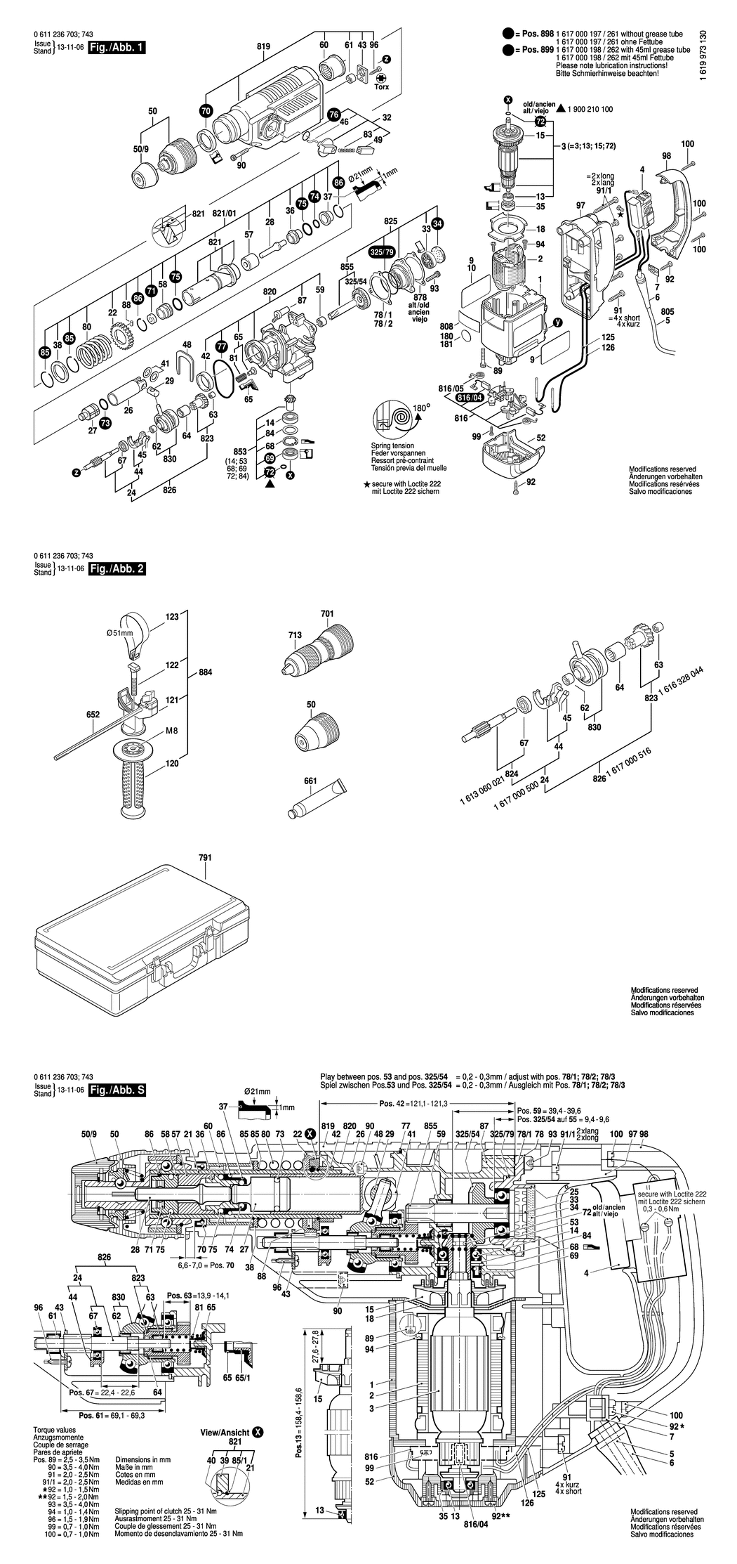 Bosch GBH 4 DFE / 0611236767 / I 230 Volt Spare Parts