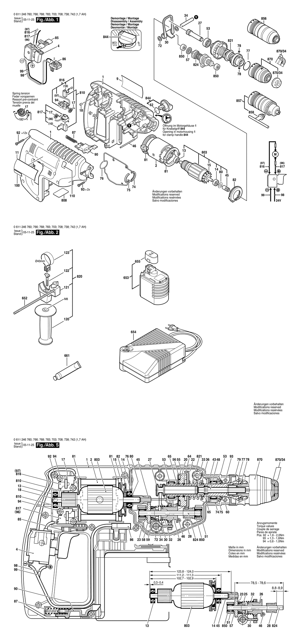 Bosch GBH 24 VFR / 0611246742 / GB 24 Volt Spare Parts