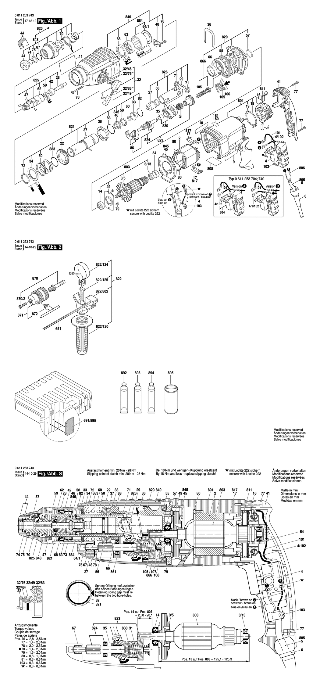 Bosch GBH 2-26 DRE / 0611253767 / --- Spare Parts