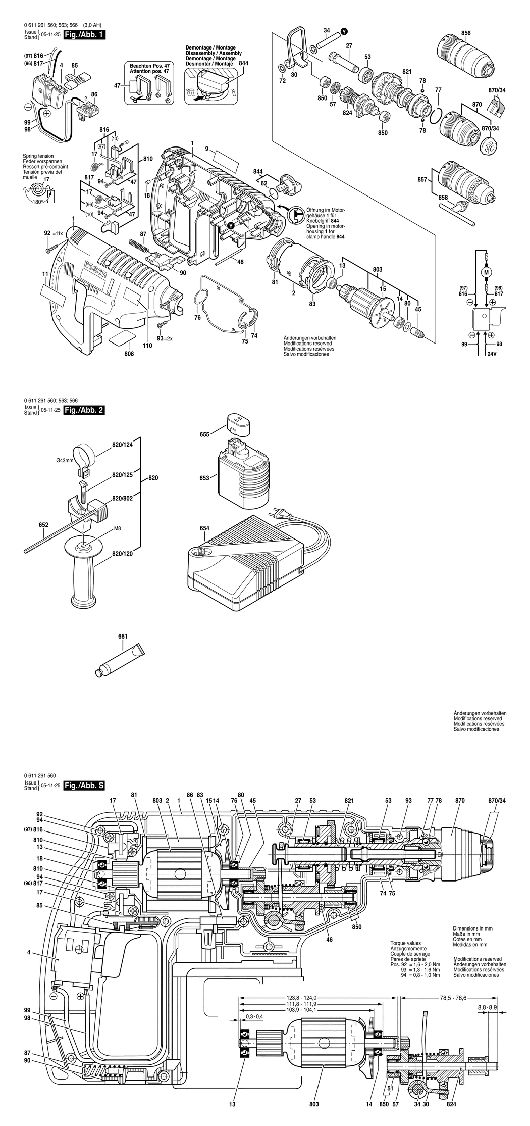 Bosch GBH 24 VFR / 0611261566 / GB 24 Volt Spare Parts