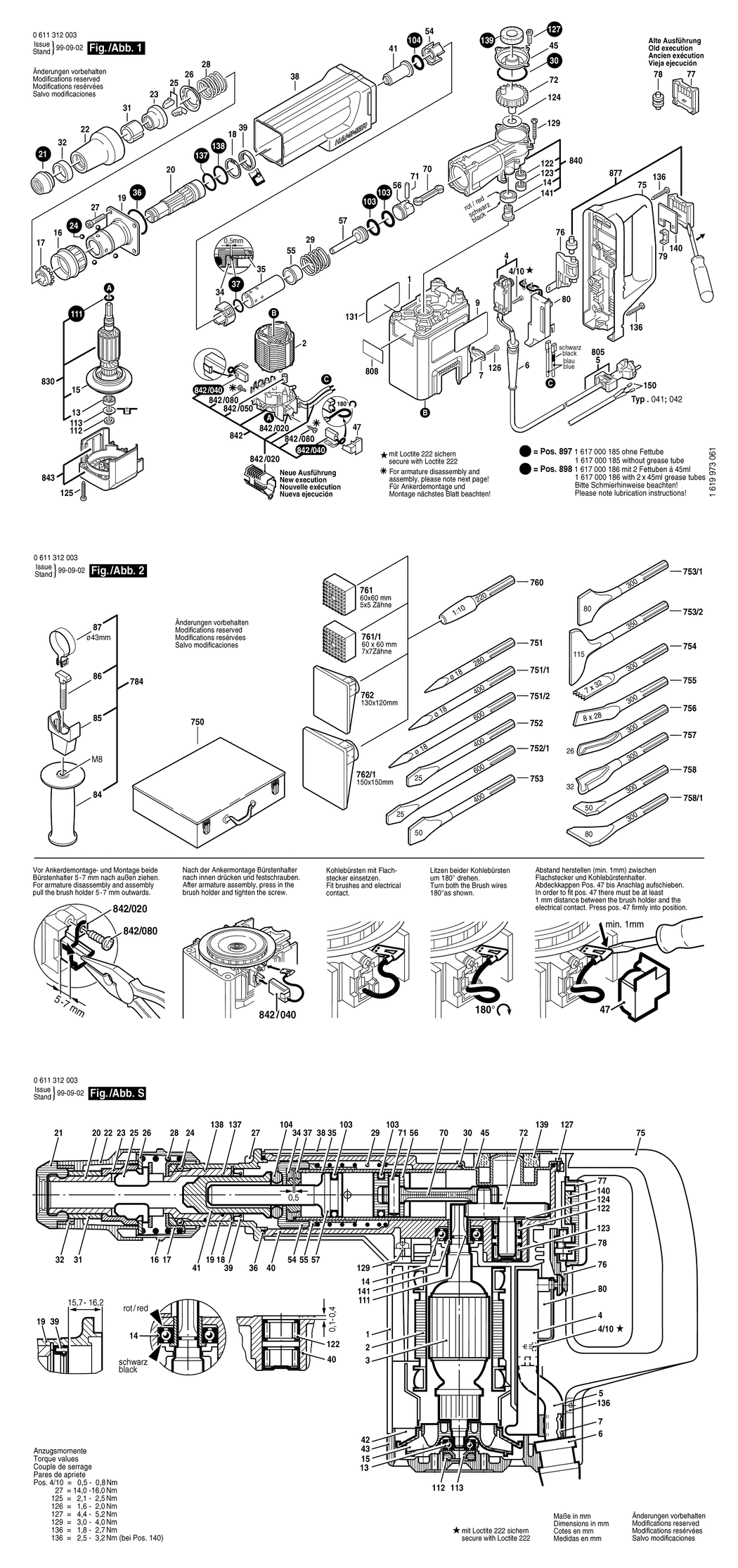 Bosch GSH 4 / 0611312032 / CH 230 Volt Spare Parts