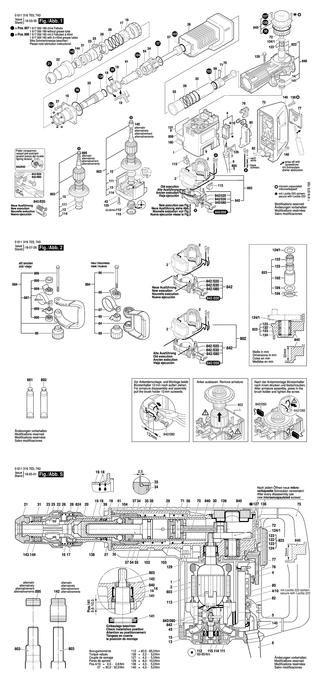 Bosch GSH 11 E / 0611316741 / GB 110 Volt Spare Parts