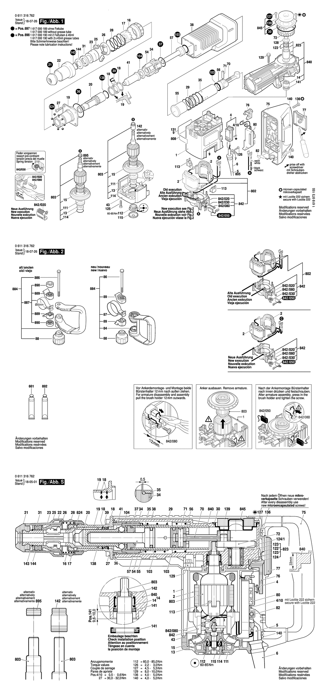 Bosch BTI-SH 11 E / 0611316762 / EU 230 Volt Spare Parts