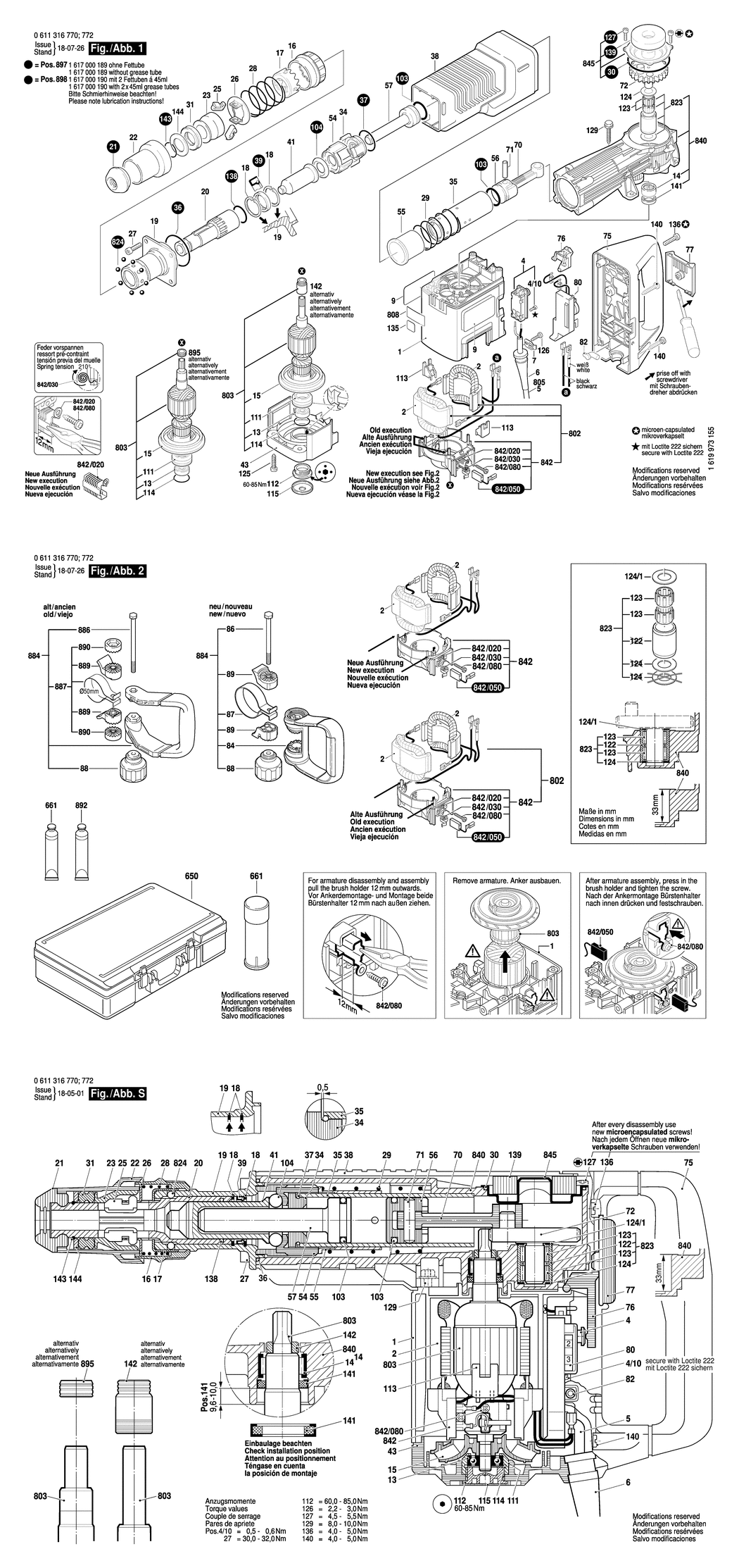 Bosch SPIT 490 / 0611316772 / GB 110 Volt Spare Parts