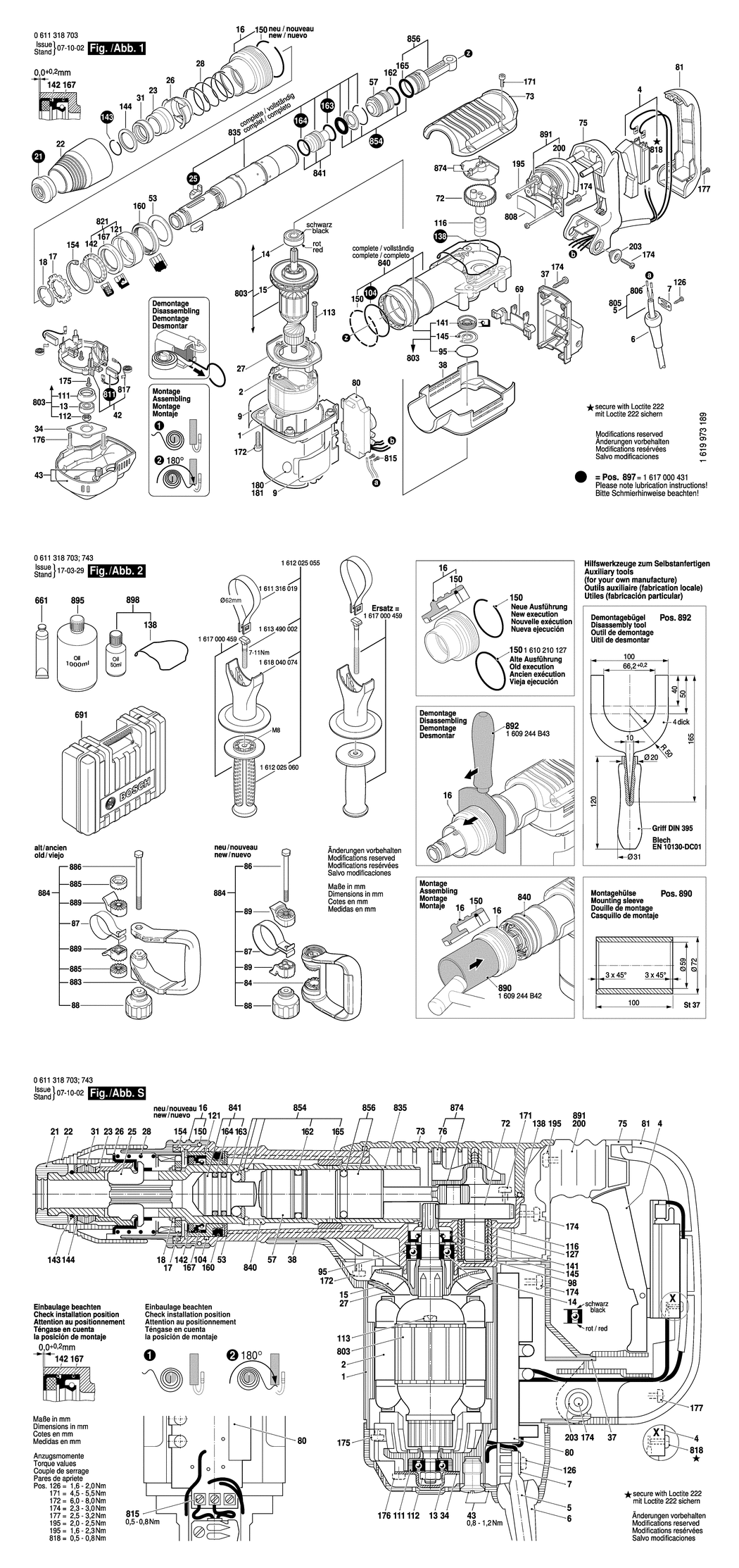 Bosch GSH 5 E / 0611318741 / GB 110 Volt Spare Parts