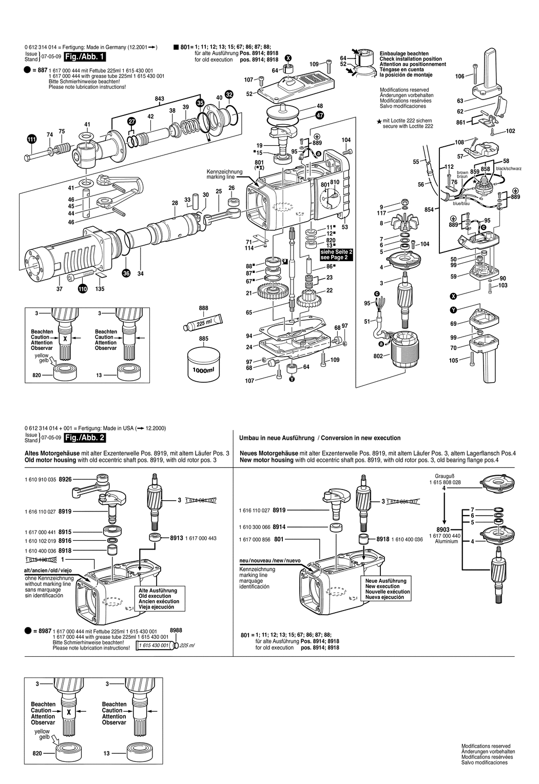Bosch HSH 28 / 0612314014 / --- 120 Volt Spare Parts