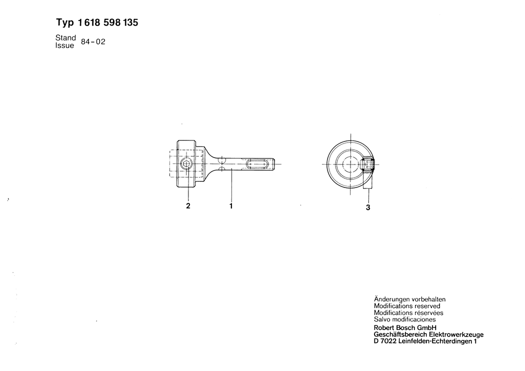 Bosch ---- / 1618598135 / --- Spare Parts