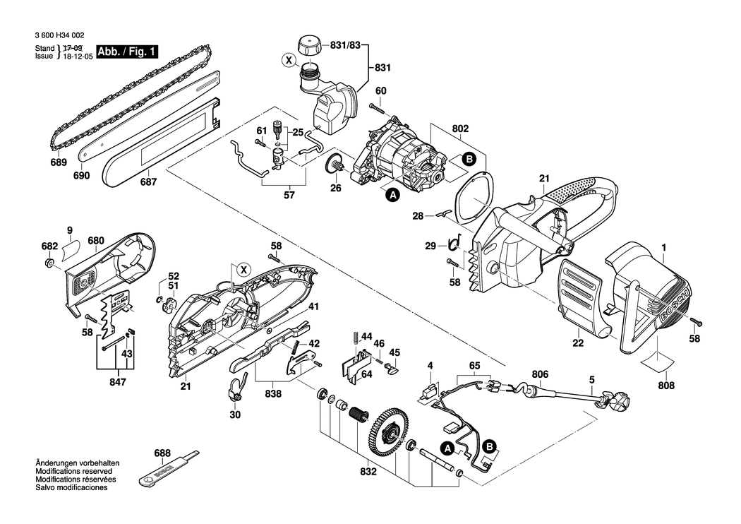 Bosch AKE 35 / 3600H34002 / EU 230 Volt Spare Parts