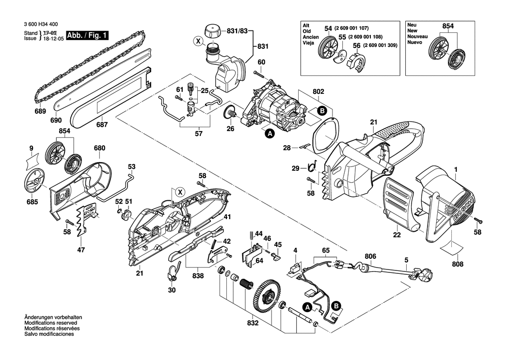 Bosch AKE 40 S / 3600H34630 / CH 230 Volt Spare Parts