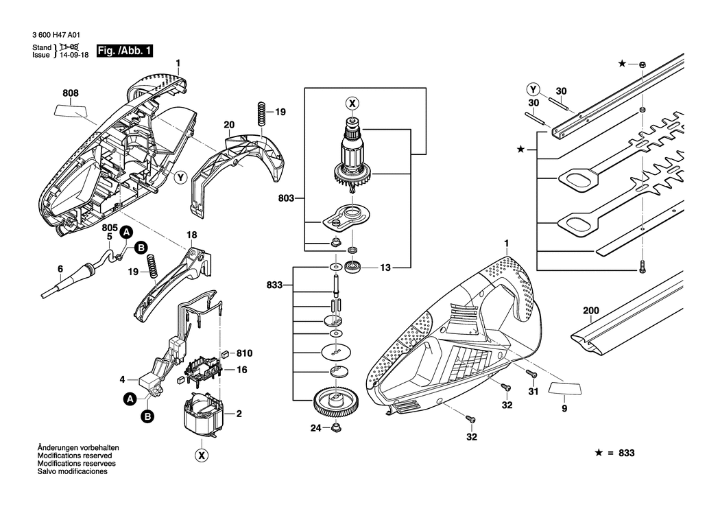 Bosch AHS 45-16 / 3600H47A01 / EU 230 Volt Spare Parts
