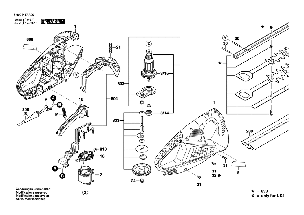 Bosch AHS 55-16 / 3600H47C30 / CH 230 Volt Spare Parts