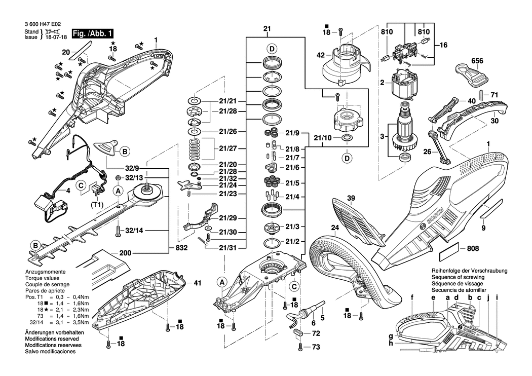 Bosch AHS 48-26 / 3600H47E03 / EU 230 Volt Spare Parts