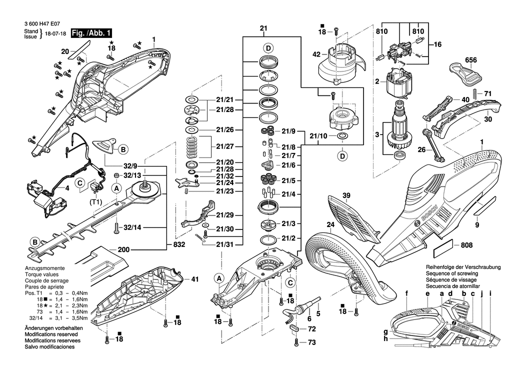 Bosch AHS 48-26 / 3600H47E08 / EU 230 Volt Spare Parts