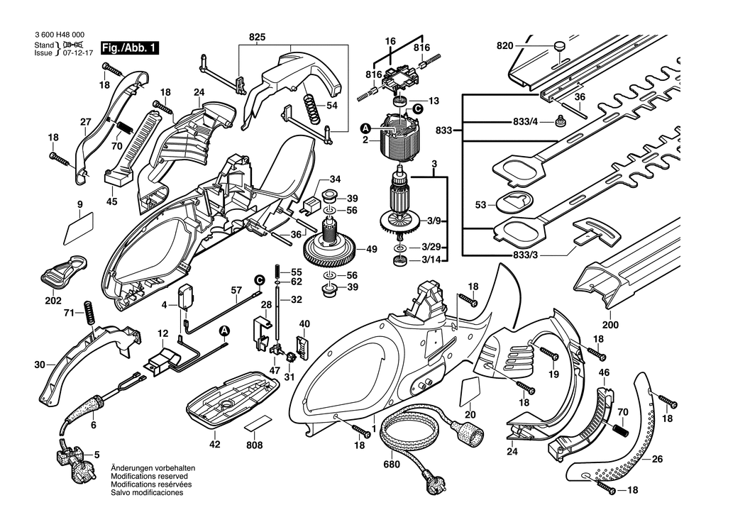 Bosch AHS 400-24 T / 3600H48030 / CH 230 Volt Spare Parts