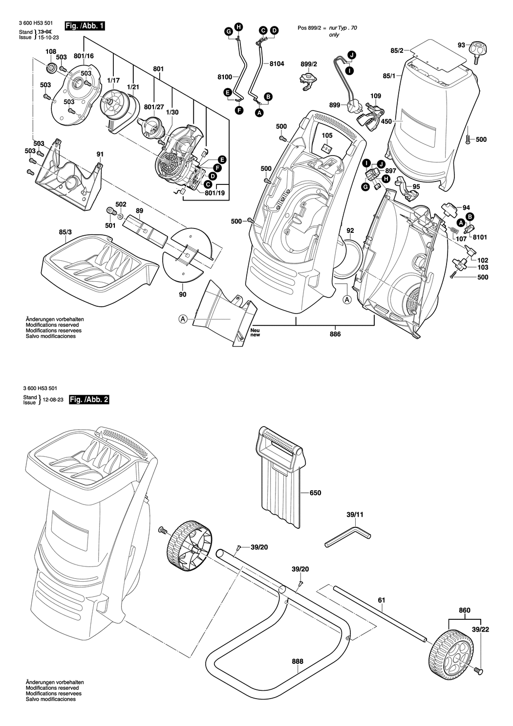 Bosch AXT RAPID 2000 / 3600H53571 / GB 230 Volt Spare Parts