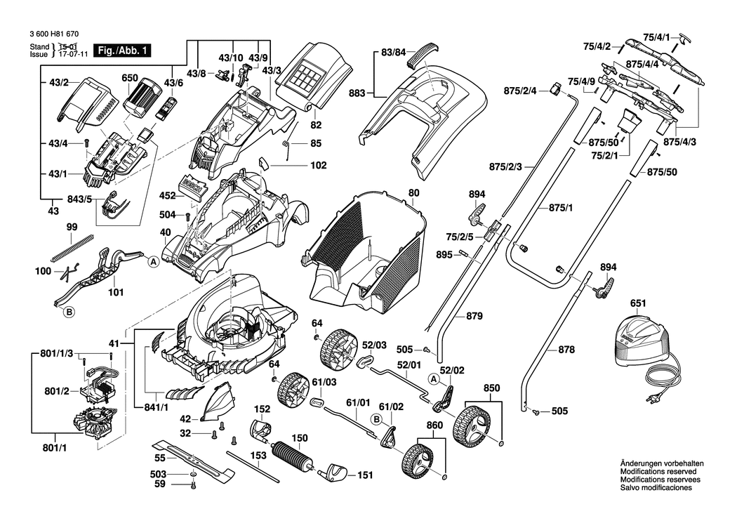 Bosch ROTAK 34 LI ʎRGOFLEX) / 3600H81670 / --- 36 Volt Spare Parts