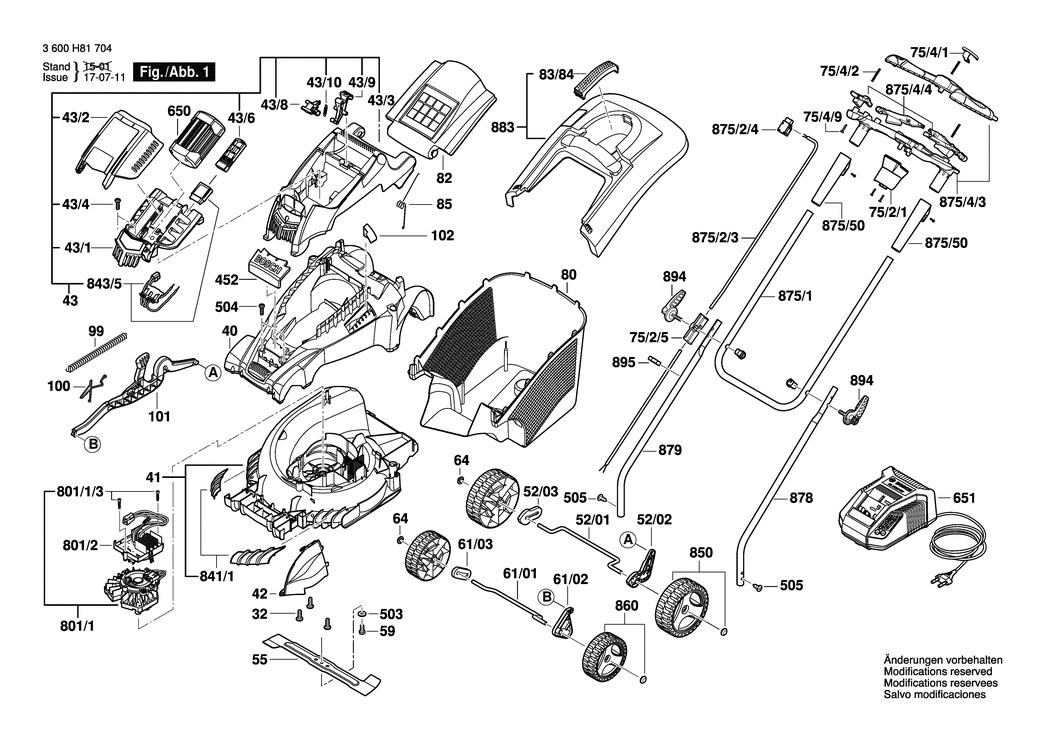 Bosch ROTAK 37 LI ʎRGOFLEX) / 3600H81704 / --- 36 Volt Spare Parts