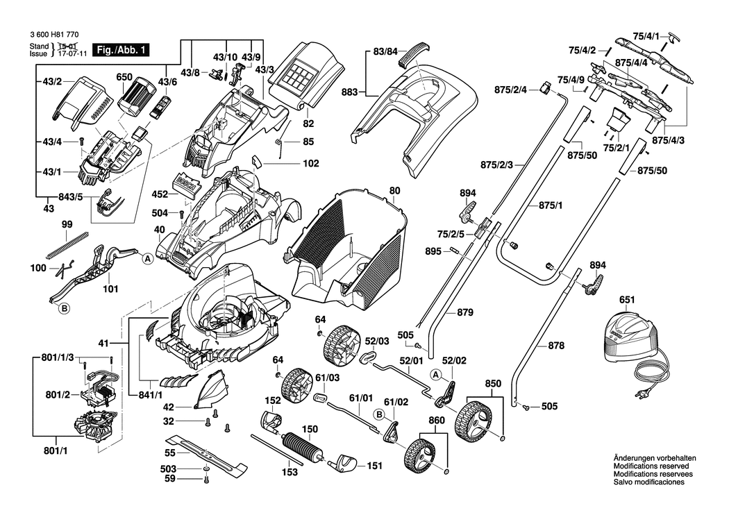 Bosch ROTAK 37 LI / 3600H81771 / --- 36 Volt Spare Parts