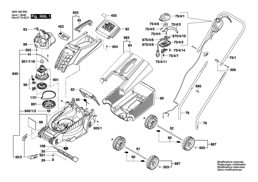 Bosch ARM 32 R / 3600H85B03 / EU 230 Volt Spare Parts