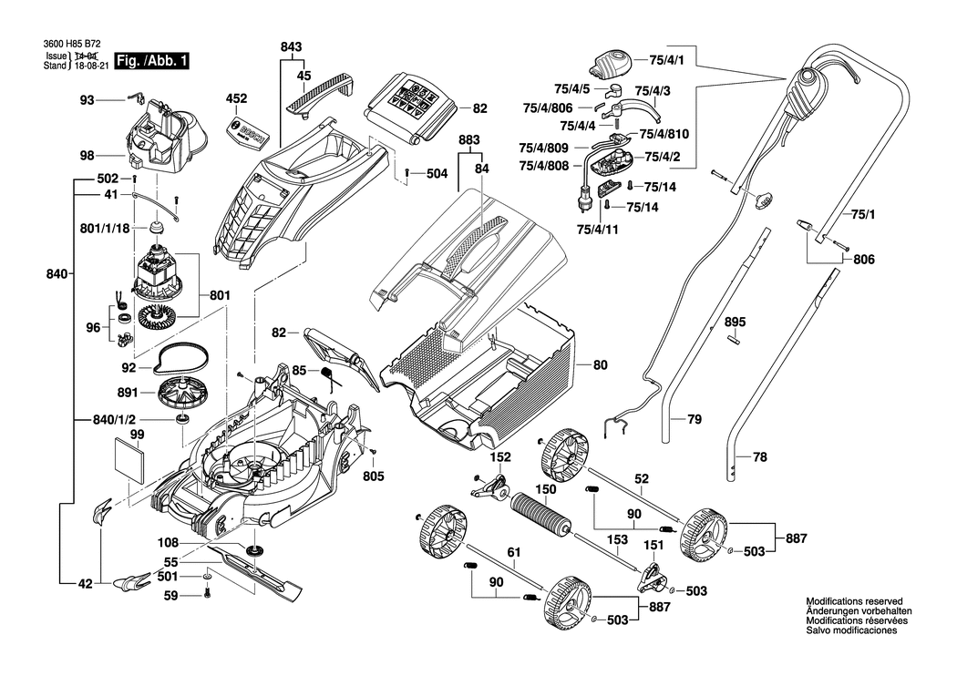 Bosch ARM 32 R / 3600H85B07 / EU 230 Volt Spare Parts