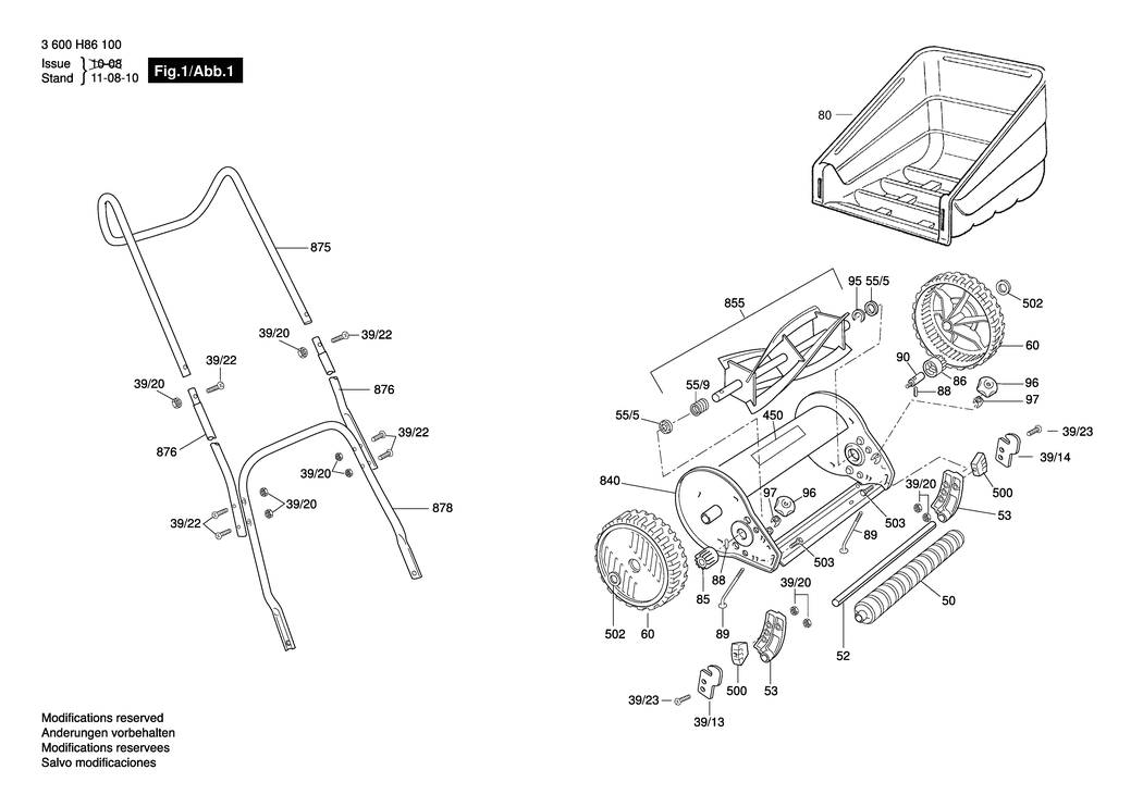 Bosch AHM 38 G / 3600H86100 / EU 230 Volt Spare Parts