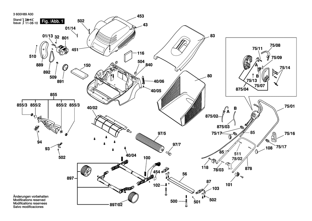 Bosch ASM 32 / 3600H89A00 / EU 230 Volt Spare Parts