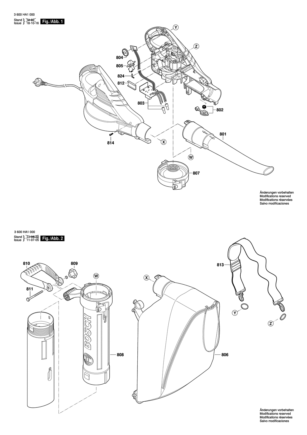 Bosch ALS 2400 / 3600HA1001 / EU 230 Volt Spare Parts