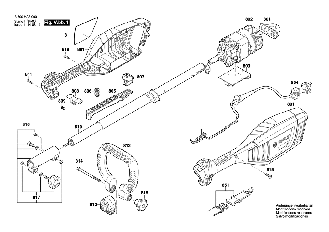 Bosch AMW 10 / 3600HA3030 / CH 230 Volt Spare Parts