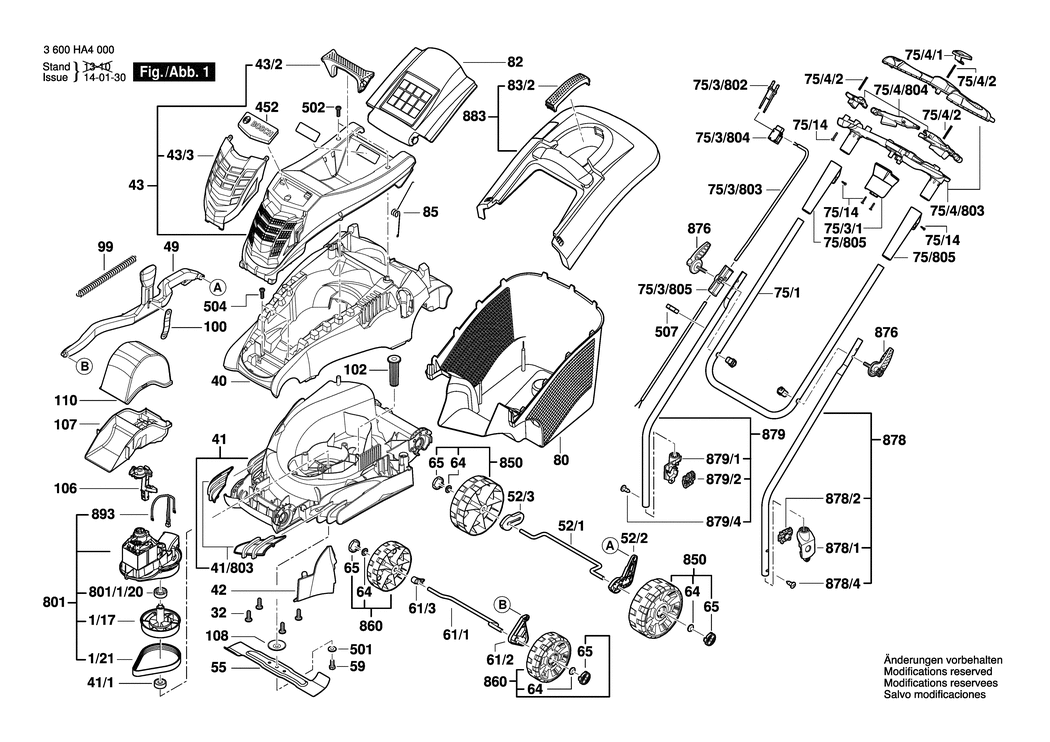 Bosch Rotak 37 / 3600HA4130 / CH 230 Volt Spare Parts