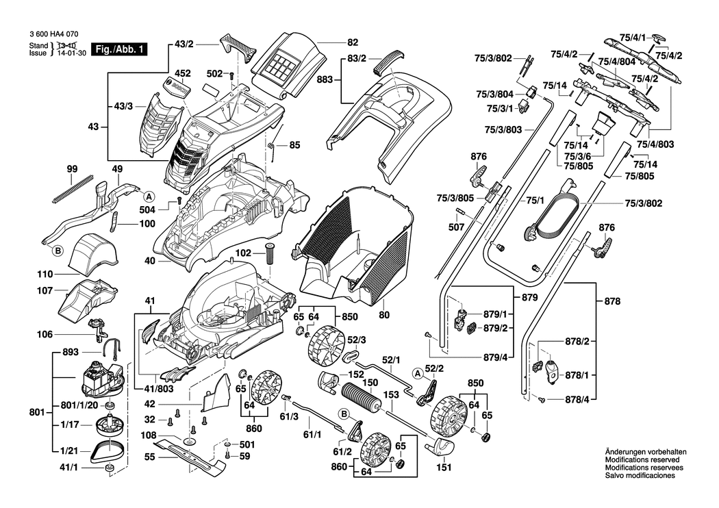 Bosch Rotak 37 / 3600HA4170 / GB 230 Volt Spare Parts