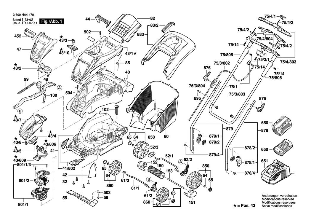 Bosch Rotak 37 LI / 3600HA4470 / GB 36 Volt Spare Parts