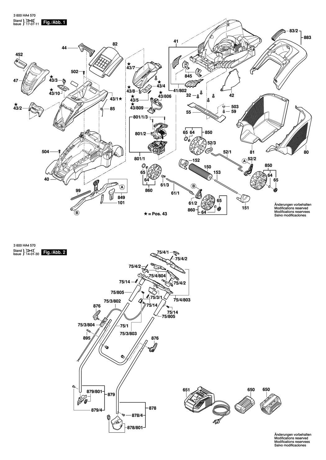 Bosch Rotak 410 LI Ergoflex 3600HA4573 GB 36 Volt Spare Parts Miles Tool Machinery Centre